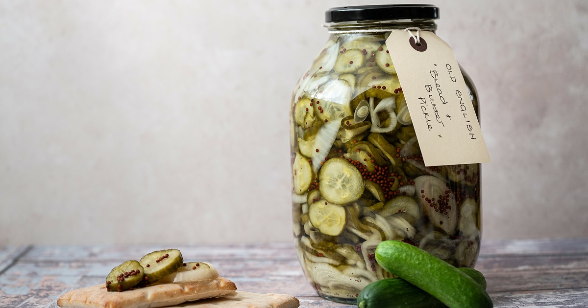 meal planning bread and butter pickle in half gallon pickle jar